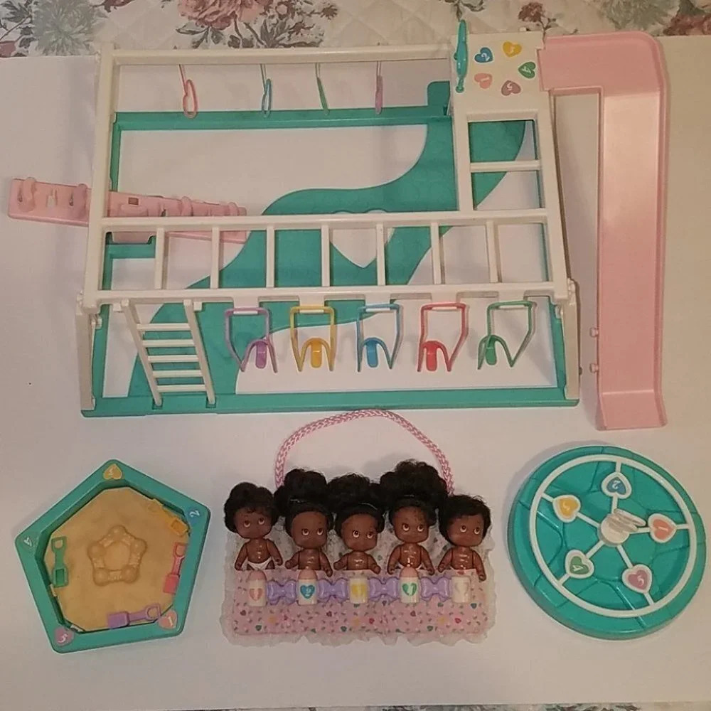 Vintage Quints Doll set w/ Playground